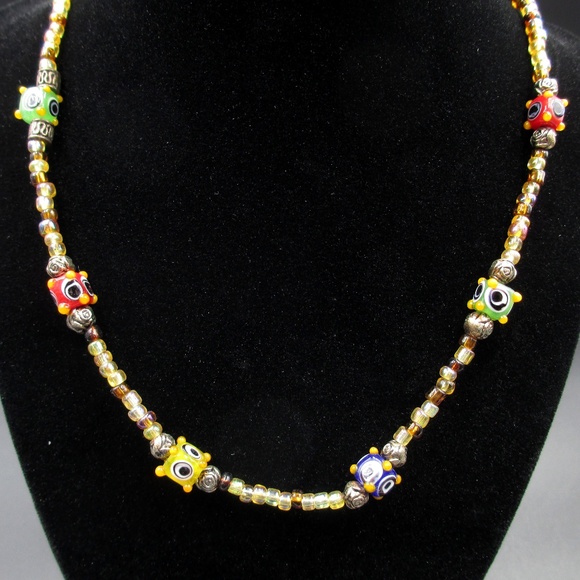 Jewelry - Vintage 17 Inch Odd Beaded Necklace